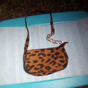 Leopard Hobo chain strap bag